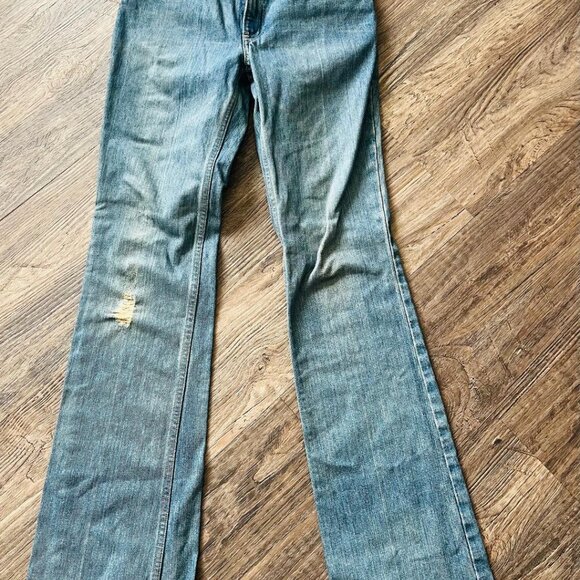 Marc Jacobs Blue Distressed Woman's Boot Cut Jeans 04 - Picture 3 of 3